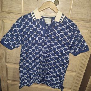 Navy Blue Gucci polo shirt